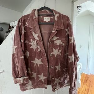 Pink Corduroy Jacket with White Stars
